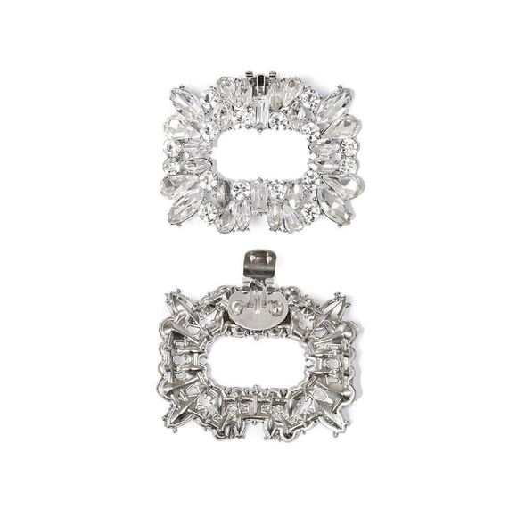 ✨💎 2pcs Rhinestone Square Buckle Shoe Jewelry Clips Decor Accessories NEW - Picture 7 of 14